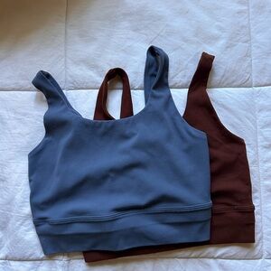 Nike XS Blue and Brown Crop Yoga Sports Tank Tops